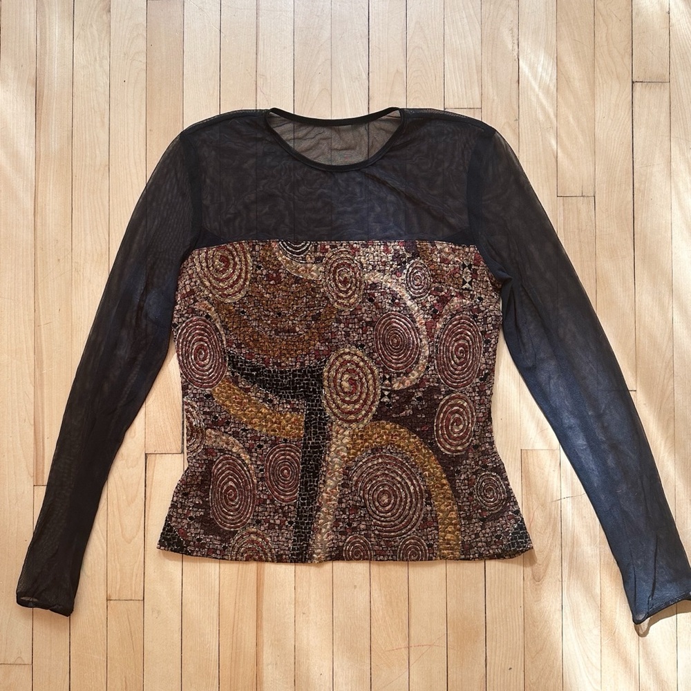 Joseph Ribkoff Black and Gold Textured Fabric